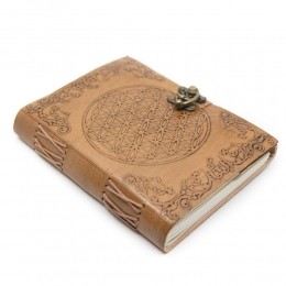 SpiritueelNotitieboekjeLeermetFlowerofLife175x13cm-
