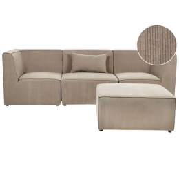Beliani-LEMVIG-Driezitsbank-Taupe-Universeel-Corduroy