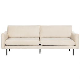 Beliani-VINTERBRO-Driezitsbank-Lichtbeige-Fluweel
