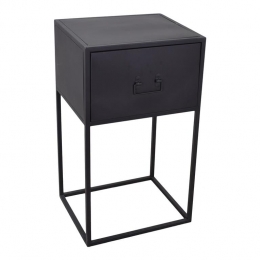 LOFT42DjaxNachtkastjeHoogmetLade-Zwart-Metaal-70x40x35
