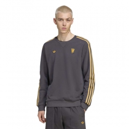 adidasManchesterUnitedTerraceIconsCrewSweaterDonkergrijsGoud