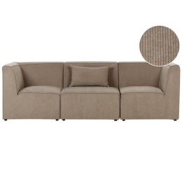 Beliani-LEMVIG-Driezitsbank-Taupe-Corduroy