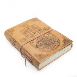 SpiritueelNotitieboekjeLeermetHamsaHand175x13cm-