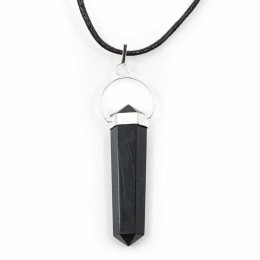 HangerZwarteAgaatZilverkleurig