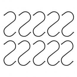 QUVIOOphanghaken-RVS-zwart-L-12cmh-10stuks