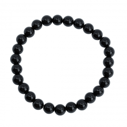 EdelsteenArmbandHerenGrootZwarteOnyx8mm21cm