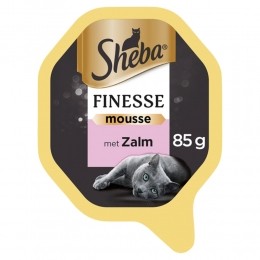 ShebaFinesseKattenvoerNatvoerMousseZalmKuipjes85gr