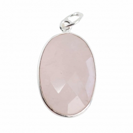 EdelsteenHangerOvaalLiefde-Rozenkwarts-925Zilver20mm