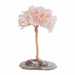EdelsteenBoompjeLiefdeRozenkwartsopAgaatSchijf12cm