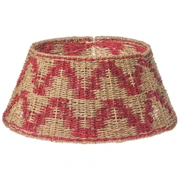 Beliani-GLACE-Kerstboomrok-NaturelRood-60cm-Zeegras
