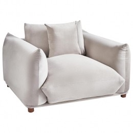 Beliani-LUVOS-Fauteuil-Taupe-Fluweel