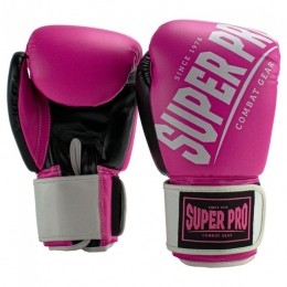 SuperProCombatGearRebelKickBokshandschoenen-ZwartRozeWit-8oz