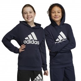 adidasEssentialsBigLogoHoodieKidsDonkerblauwWit