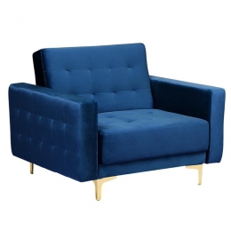 Beliani-ABERDEEN-Chesterfieldfauteuil-Marineblauw-Fluweel