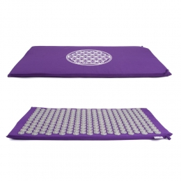 SpijkermatShaktiMatKatoenLotusPaarsmetFlowerofLife