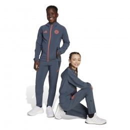 adidasBayernMnchenVisTechTrainingspakFull-Zip2025-2026KidsDonkergrijsOranje