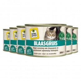 6xVitalstyleKattenvoerBlikBlaasgruis200gr