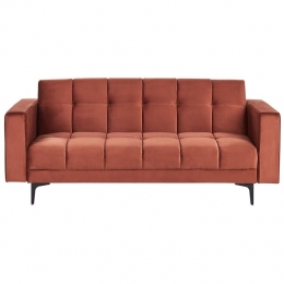 Beliani-ALNES-Slaapbank-Lichtrood-Polyester