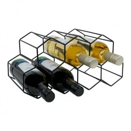 QUVIOWijnrekvoor7flessenmetaal-Zwart