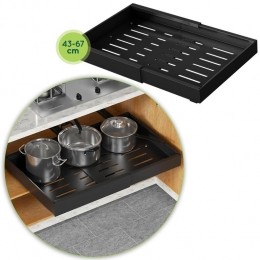 XIVADAKeukenorganizer-Schuiflade-Aluminium-Verstelbaar-Zwart