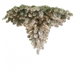 PlafonddecoPlafondboomhangendekunstkerstboomupsidedownOregon120cmsneeuw200LEDPeha-Peha