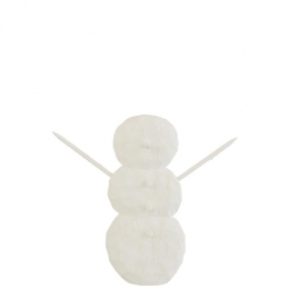 J-LinefiguurSneeuwman-hout-wit