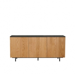 Bronx71DressoirHaleyzwartblankeiken160cm