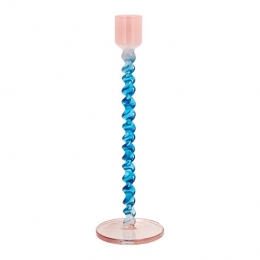 VillaCollectionStylesGlazenKandelaarTwist-BlauwRoze