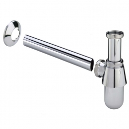 BWSBekersifonChroomRondInclusiefMuurbuisEnRozet54x32mm