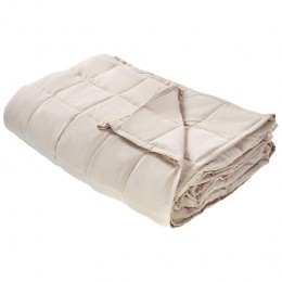 Beliani-NEREID-Verzwaringsdeken-Beige-150x200cm-Polyester