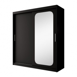 Meubella-KledingkastPete-Zwart-180cm-Metspiegel