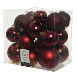 Kerstbalmixplasticd10cm26stuksossenbloedrood-Decoris