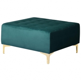 Beliani-ABERDEEN-Ottomaan-Blauwgroen-Fluweel