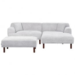 Beliani-HOLT-Hoekbankmetottomaan-Lichtgrijs-Linkszijdig-Polyester