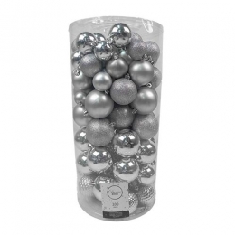 Kerstballenmix100stZilverKerstBuitengewoondeBoet-Buitengewoondeboet
