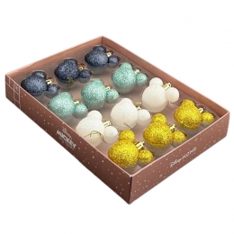 KerstballensetplasticMickeyorenminiglitter12stuks4cmDisney-Disney