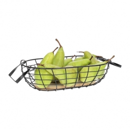 QUVIODraadmandovaalmetaalenhout-Zwart