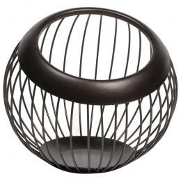 QUVIORondefruitschaalmetaal-Zwartmeteenbruinegloed