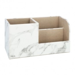 QUVIOBureauorganziermet3vakken-Wittemarmerlook