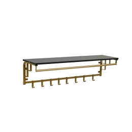 FURNILUX-Kapstok110x30x27cm-8Haken-GOUD-Zwart