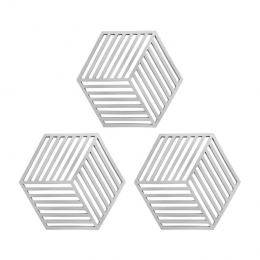 KrumblePannenonderzetterHexagon-Grijs-Setvan3