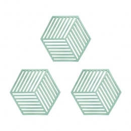 KrumblePannenonderzetterHexagon-Groen-Setvan3