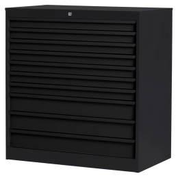 Werkplaatsladenkast10laden-105x100x585cm-WLP-103Zwartral9005