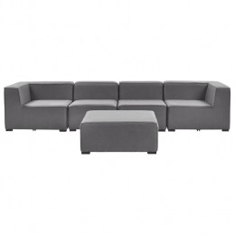 Beliani-AREZZO-Bankenset-Grijs-Polyester