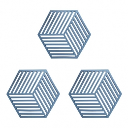 KrumblePannenonderzetterHexagon-Blauw-Setvan3