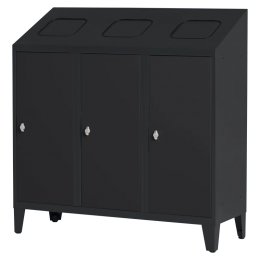 Afvalbakwerkplaats3delig-AWP-103Zwartral9005