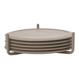 ZoneDenmarkSinglesOnderzetters6stmetHouder-Taupe