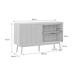 sweeek-DressoirdonkerhoutdecorLinearB150xD395xH90cm