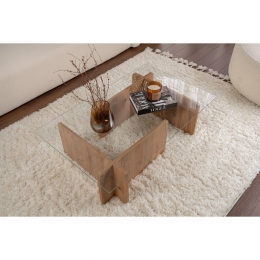 GigaMeubel-SalontafelRechthoekGlasBruin-105x65x30cm-Flavio