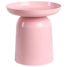 Beliani-TAGGART-Bijzettafel-Pastelroze-IJzer